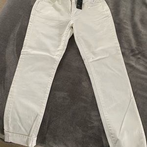 White denim crop jeans